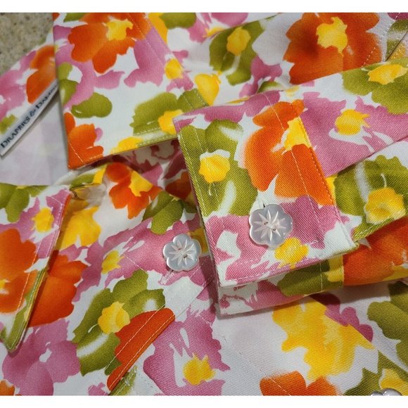 2~ Women's L Drapers & Damons Button Jackets Colorful Floral Stretch - Picture 5 of 11